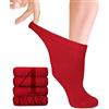 Fiera Besa Calze Diabetici Donna 4 Paia Bambù Caviglia Rosso 39-42