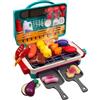 Sjfbebsy Set da 35 pezzi/set per bambini, da gioco per barbecue, grill, di giocattoli da cucina per cibo simulato che cambia colore, con fumo e luce, gioco divertente in 2 modalità per ragazze, raga