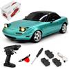 SpedUpX LDRC 1804 RC Drift Car - 1/18 RTR Mini MX-5 RWD 2.4GHz Full Proporzionale Control Racing Sport Car con giroscopio luce LED per adulti hobbisti (blu/3 batterie)