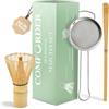comforder Set da Matcha con Frusta in Bambù (Chasen), Cucchiaio e Setaccio