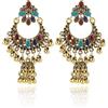GAUEIOUR Orecchini indiani vintage in lega con ciondolo a campana, etnici alla moda da donna, souvenir di personalità, gioielli indiani, Metallo