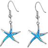 Ipetboom Orecchini Stella del Mare in Argento Blu, Stile Spiaggia, Effetto Glitterato, per Estate e Compleanno, Gioiello Creativo