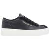 Armani Exchange A|X Women's Kurt, Suede Details, Chunky Sole, Gold Logo Charms, Sneaker, Black, 39