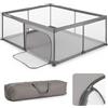 SUN BABY Box Bambini 150x200 cm 0-2 Anni con Borsa - Grigio | Struttura in metallo, rivestimento in poliestere, pareti in rete, ingresso con cerniera e piedini antiscivolo