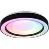 RL LIVE YOUR LIGHT Reality, Plafoniera, Arco incl. 1 x LED,SMD,22,0 Watt,2700-6000K,2500 Lm. Corpo: plastica, nero opaco Ø:49,0 cm, H:8,0 cm t