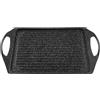 zanetti - Piastra BBQ 28 x 36 cm, Padella Grill, Piastra per Barbeque Effetto Pietra, Doppia Presa, Alluminio Pressofuso, Adatta a Induzione
