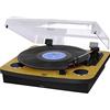 Trevi TT 1022 BT Giradischi con Mobile in Legno, Connettività Audio Wireless, 2 Altoparlanti Incorporati, AUX-IN e Uscita RCA, Lettore Vinili 33/45/78 Giri