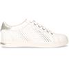 GEOX Jaysen Sneaker In Ecopelle Bianco Argento - Donna - Bianco Argento