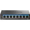 D-Link DMS-108 Switch non gestito multi-gigabit a 8 porte con otto porte da 2.5 G, senza ventola, compatto, struttura in metallo, QoS, Plug and Play