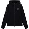 EA7 EMPORIO ARMANI FELPA IN COTONE CON CAPPUCCIO E ZIP FRONTALE LOGO SERIES Tempo Libero