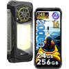 Blackview ROCK 5 Rugged Smartphone 5W Altoparlante HiFi, 24GB+256GB AI Telefono Android 16, 6.78 FHD+ 120Hz, 20000mAh, Lampada Campeggio 350lm, 108MP, 4G Telefono Indistruttibile, NFC/OTG/GPS, Nero