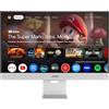 ASUS ZenScreen M32UC Monitor da 31,5, Ultra HD IPS (3840x2160), HDMI, DisplayPort, Hub USB, USB-C, HDMI e DisplayPort, Compatibile con Google TV e con lo Streaming, 99% sRGB, Argento