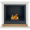 Divina Fire Camino a bioetanolo da terra Stoccolma in legno bianco 75x28x70