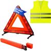 YUVATERA Triangolo Auto Omologato Kit-Gilet Alta visibilità,Triangolo Emergenza Auto,visibile Fino a 250m,Pieghevole Triangolo Emergenza Auto,Emergenza Stradale e Avviso di Pericolo