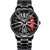 Newhope Orologio da polso da uomo, impermeabile, in acciaio inox, al quarzo, stile giapponese, sportivo, con cerchione per auto