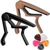 DIDA Capotasto per chitarra acustica, classica, chitarre elettriche, ukulele, mandolino, banjo e altri strumenti musicali a corda, sgancio rapido, cuscinetto in silicone memory, senza ronzio (nero e legno)