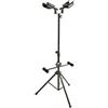 QUIK LOK - GS/528 Supporto Universale Serie GS, per 2 Chitarre Acustica/Elettrica, Con Meccanismo Blocca-Manico e Appoggia Corpo Ripiegabile, Richiudibile, Colore Nero