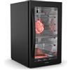 KLARSTEIN Frigo per Frollatura Carne, 88L Armadio Stagionatura con Controllo Temperatura e Umidità, Illuminazione UVC Antibatterica, Pannello Touch, Porta Doppio Vetro, Nero