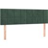 vidaXL Testiere 2 pz. Velluto verde scuro 72x5x78/88 cm