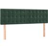 vidaXL Testiere 2 pz. Velluto verde scuro 72x5x78/88 cm