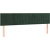 vidaXL Testiere 2 pz. Velluto verde scuro 100x5x78/88 cm