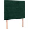 vidaXL Testiere 2 pz. Velluto verde scuro 100x5x78/88 cm