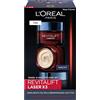 L'Oréal Set per il trattamento del viso L'Oréal Paris, Revitalift Laser X3, trattamento anti-età da giorno e da notte a tripla azione, con acido ialuronico, 2 x 50 ml