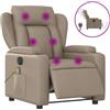 vidaXL Sedia da massaggio elettrica Cappuccino-Marrone Ecopelle