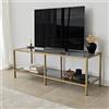 Skye Decor, Basic - Grigio scuro, Oro, supporto TV, 100 % vetro temperato, grigio scuro, 130 x 40 x 45 cm