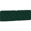 vidaXL Cuscino per testiera in velluto verde scuro da 160 cm