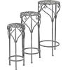 Milani Home - set 3 fioriere in ferro, bianco ossidato, stile provenzale, per interno ed esterno coperto