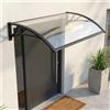 Milani Home - pensilina ingresso in policarbonato trasparente, 60 x 100 cm, tettoia porta per esterno