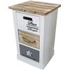 Milani Home - mobiletto in legno con 3 cassetti, bianco, stile shabby chic, 29 x 27 x 49 cm