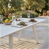 Milani Home - tavolo da giardino allungabile, alluminio, 10 posti, bianco, piano 200/300 x 110 cm, linea Splendor