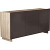 Milani Home - madia credenza moderna 3 ante 150 x 40 x 76 cm, antracite e olmo