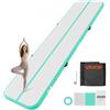 VEVOR Tappetino Gonfiabile per Ginnastica Artistica 4 m Colore Verde Menta con Pompa Elettrica, Spessore 10 cm, Carico max 200kg, per Palestra Spiaggia Parco, Esercizio di Yoga Cheerleading Acrobazie