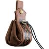 HiiFeuer Custodia Con Coulisse in Ecopelle Medievale, Portamonete Portatile Retrò Nordico, Borsa da Cintura Vintage per Dadi per LARP Ren Faire(Marrone A)