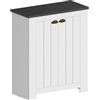 Dmora - Scarpiera Tonio, Porta scarpe salvaspazio a 2 ante, Armadio multifunzione da ingresso, 84x42h100 cm, Bianco e Ardesia