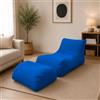 Dmora Pouf Crinum, Poltrona Multiuso, Poltroncina Sacco, Pouf poggiapiedi, Made in Italy, 120x80 h60 cm, Blu