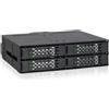 Icybox Backplane IcyDock 4x6.3cm SATAI-III in 1x5,25" HDD/SSD sw Nero [MB607SP-B]