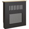 HOMCOM Copritermosifone, design moderno a listelli, con ripiano superiore, 78 x 19 x 81 cm, Nero | Aosom Italy
