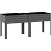 Outsunny Orto Rialzato in Metallo, Fioriera Rialzata 241L con Traverse Rinforzate e Tessuto Non Tessuto, Grigio Scuro | Aosom Italy