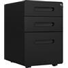 Vinsetto Cassettiera da Ufficio con 3 Cassetti per Formato A4, Lettera e Legale, 39x48x59 cm, Nero | Aosom Italy