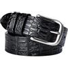 SpaRcz Uomos 3.8 cm Pelle Motivo coccodrillo Cintura Casuale Regolabile Cintura, Nero, 125 cm