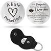Sureio Pocket Hug Token lunga distanza relazione ricordo in acciaio inox doppio lato regalo ispiratore con portachiavi, Multicolore, One Size