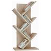 Baroni Home Libreria ad Albero Salvaspazio a 4 Ripiani Scaffale Portalibri Verticale da Terra per Soggiorno, Studio e Cameretta, 18x30x60 cm Naturale