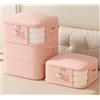 Uwenkjie Sacchetti sottovuoto grandi, confezione da 2, organizer a compressione rosa con valvola dell'aria, 54 x 42 x 60 cm, comprimibili a 30 cm, tessuto twill spesso per vestiti, piumini, biancheria
