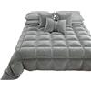 PETTI Artigiani Italiani - Trapunta in Morbido e Caldo Velluto 350 g/m², Piumone Singolo, Double Face, Trapunta Singola: 160x260 cm, Grigio, 100% Made in Italy