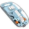 MAGIC-REFINER Wireless Rechargeable Mouse, 2.4Ghz and Bluetooth 5.0 Silent Ultra-Thin 2400 DPI Gaming With Visible Battery, for Laptop/PC/Mac, Blue