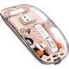 MAGIC-REFINER Mouse Wireless Ricaricabile, 2.4Ghz e Bluetooth 5.0 Silenzioso Mouse Senza Fili Ottico Ultra Sottile 2400 DPI, Mouse Gaming Trasparente, Batteria Visibile, per Laptop/PC/Mac, Rosa